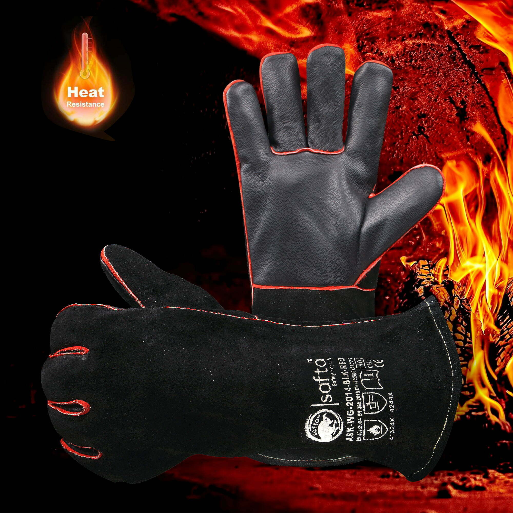 Welders Gauntlets | Heat Resistant BBQ Oven TIG MIG Welding Gloves UK