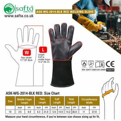 Welders Gauntlets | Heat Resistant BBQ Oven TIG MIG Welding Gloves UK