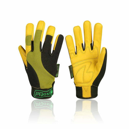 Mechanics Gloves | Work Gloves | Cow Grain Leather Palm | Safety Gloves