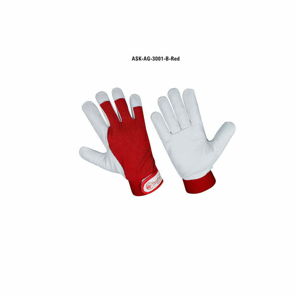 Goatskin Leather Gloves | Breathable Mechanic Red Gloves | Safta Bee