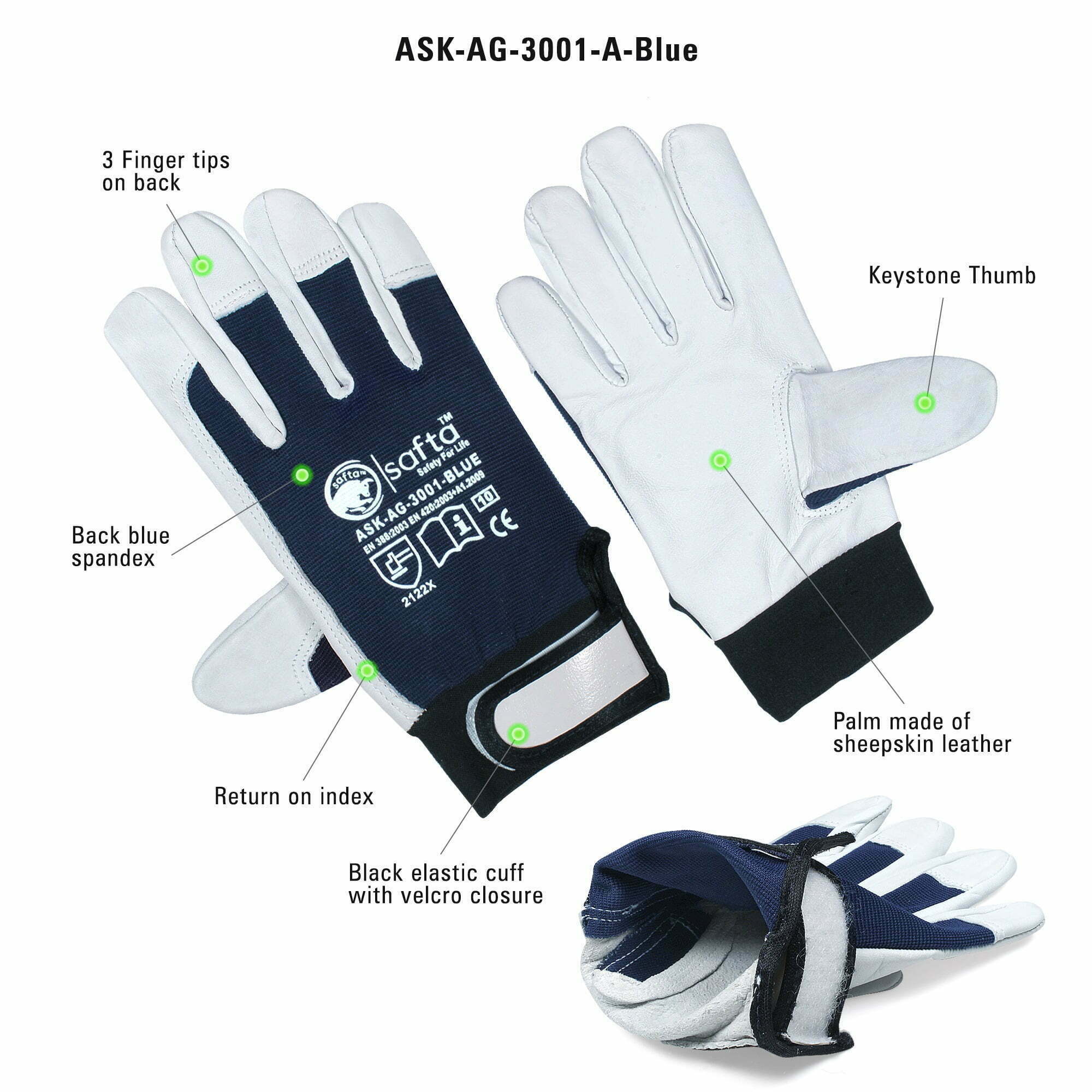 Assembly Gloves | Soft Sheepskin Leather | Breathable Excellent Grip | Safety Gloves