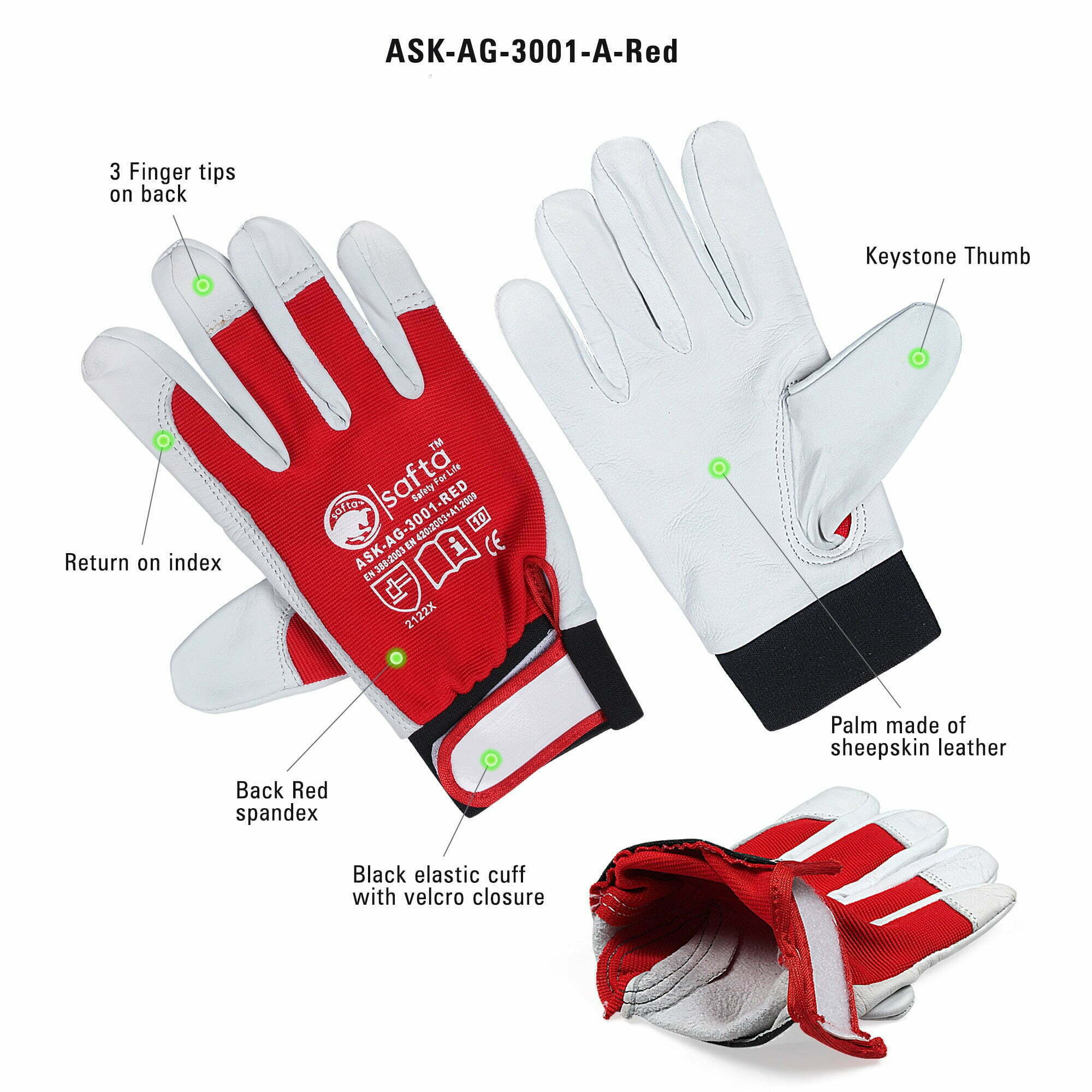 Assembly Gloves | Soft Sheepskin Leather | Breathable Excellent Grip | Safety Gloves