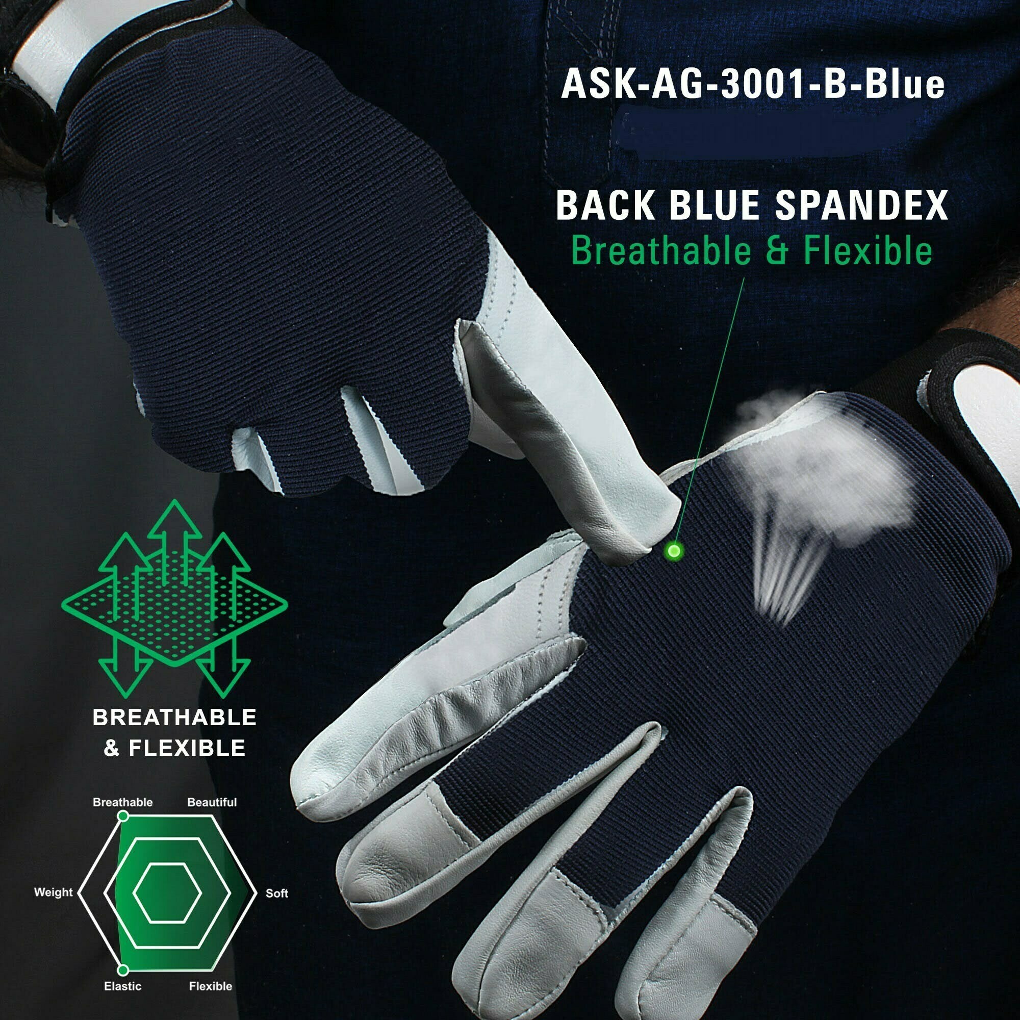 Protective Gloves | Goatskin Leather Cross Fit Safety Gloves | Safta Bee