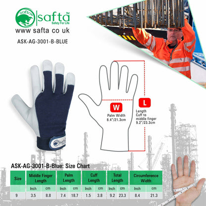 Protective Gloves | Goatskin Leather Cross Fit Safety Gloves | Safta Bee