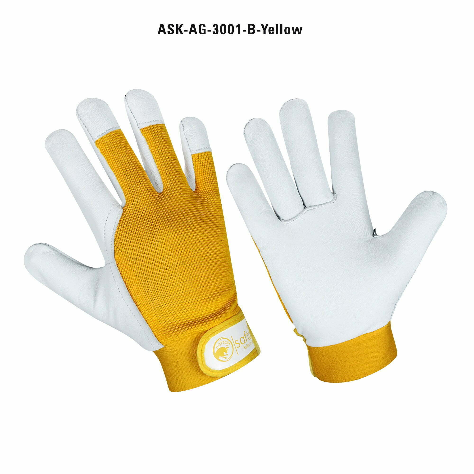 Yellow Work Gloves | Goatskin Leather Safety | Unisex Adults Original Gloves