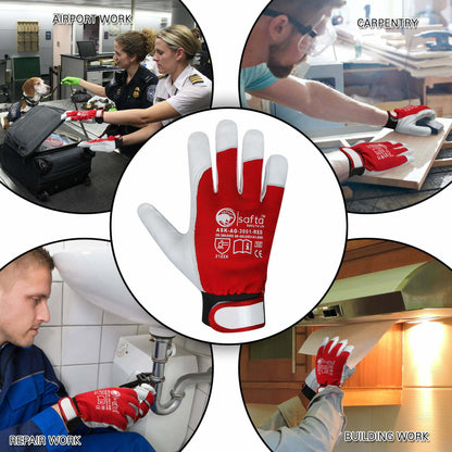 Sheepskin Leather Work Gloves For Mechanics Assembling Work Safety Gloves