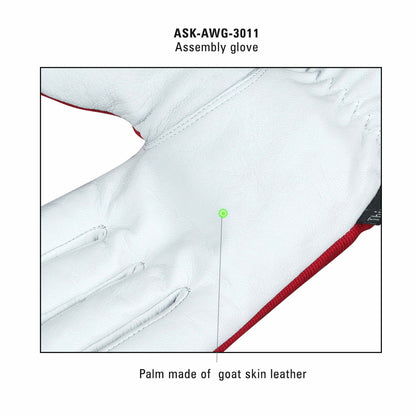 Thinsulate Work gloves | Soft Goatskin Leather Palm | Breathable Mechanic Gloves