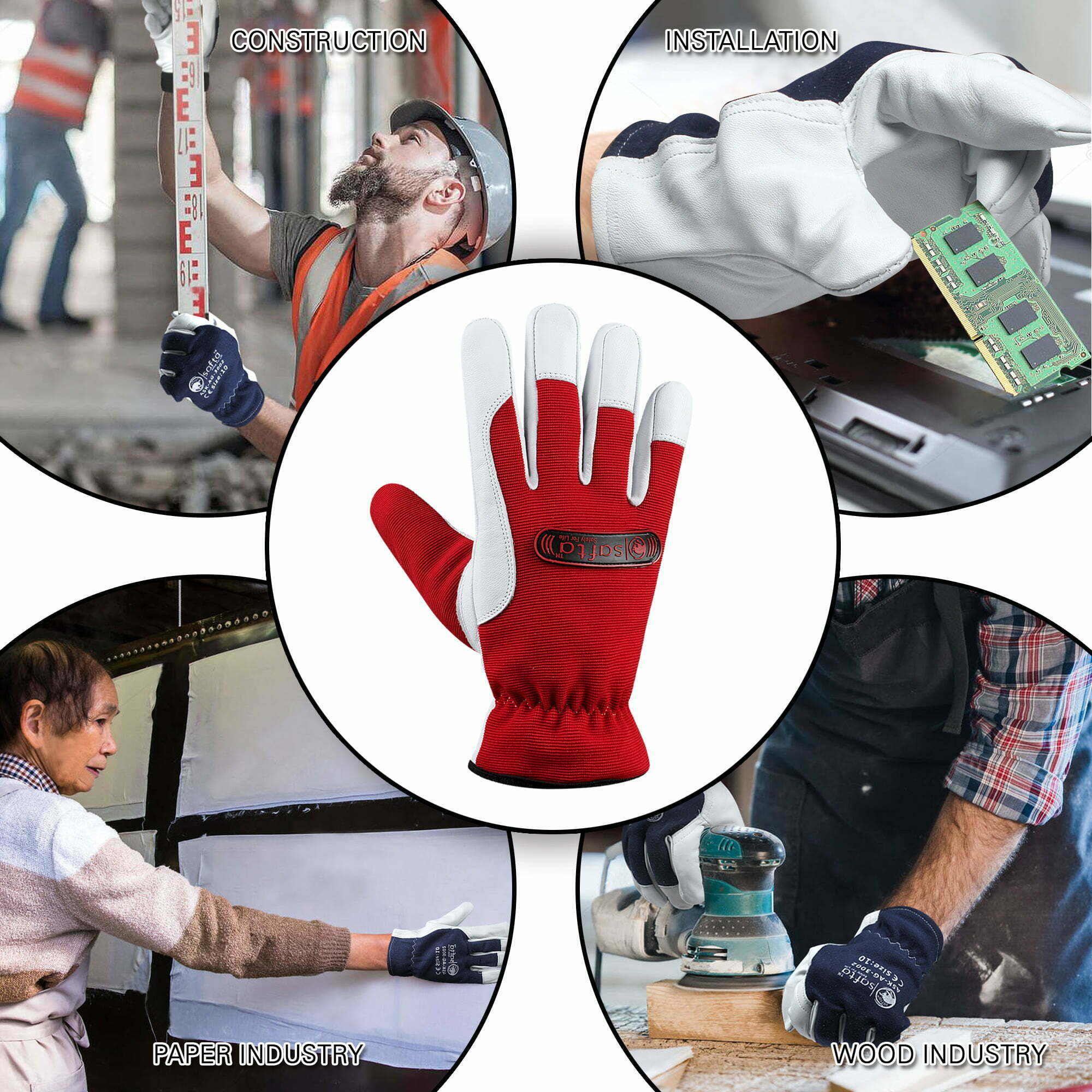 Thinsulate Work gloves | Soft Goatskin Leather Palm | Breathable Mechanic Gloves