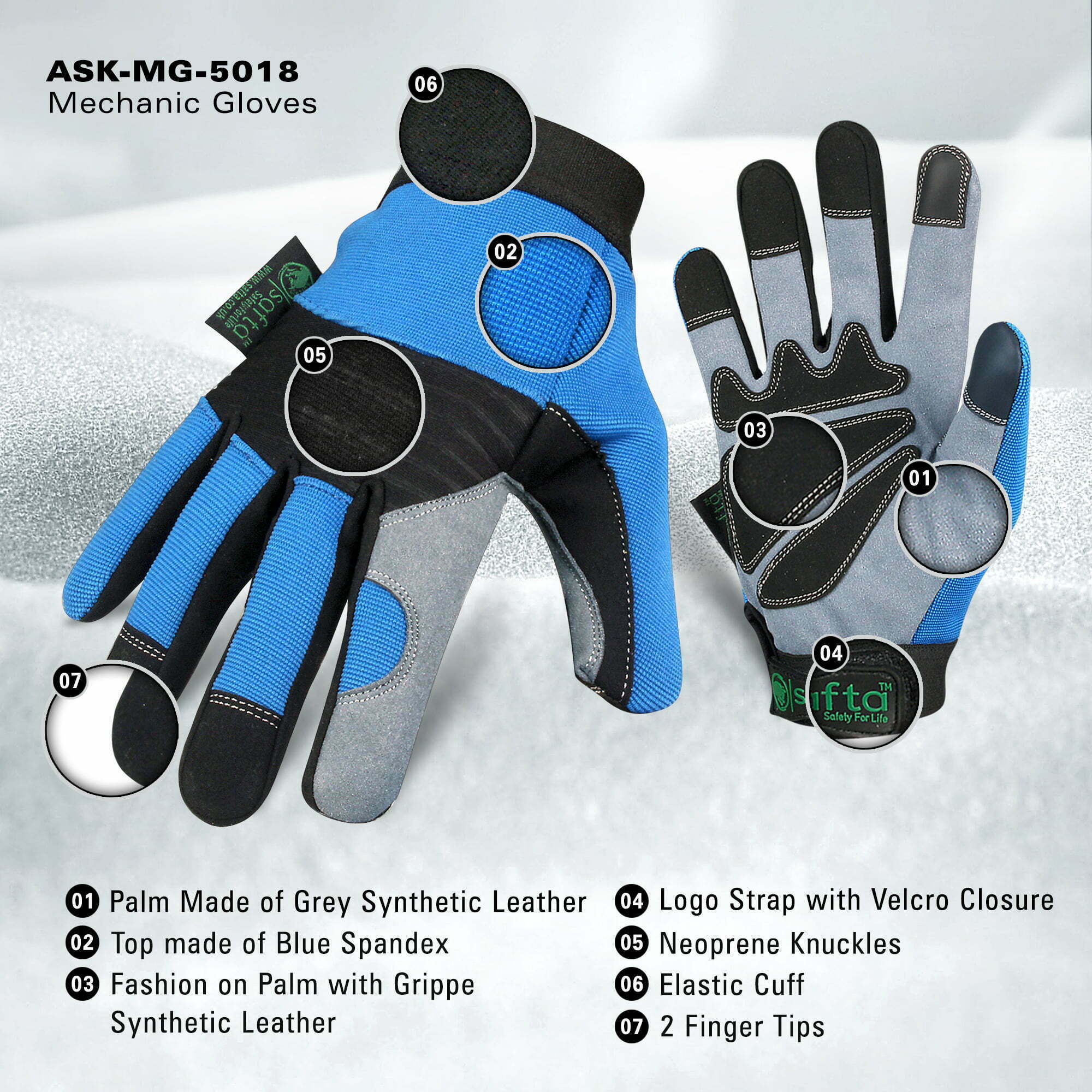 Custom Mechanic Gloves | Synthetic Leather | Heavy Duty Work Gloves