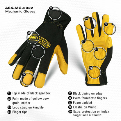 Mechanics Work Gloves | Cow Grain Leather | Best Mechanic Gloves UK