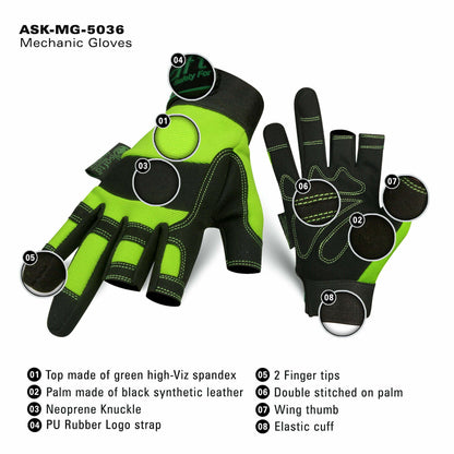 Finger less work gloves