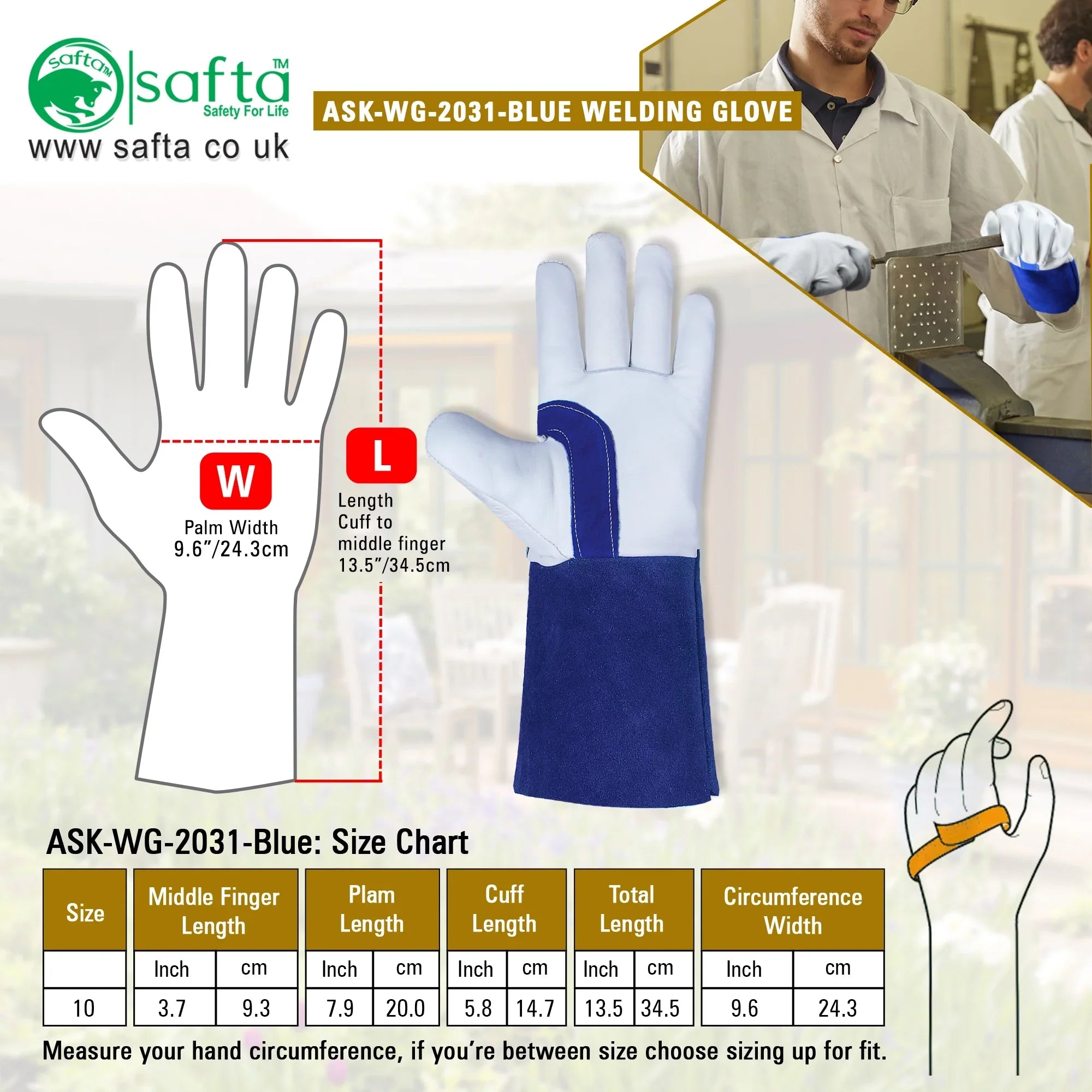 Tig welding gloves size Chart