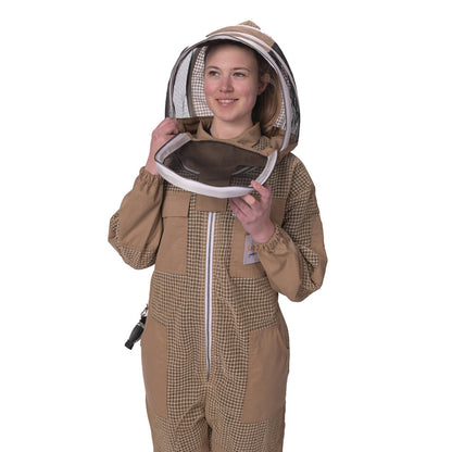 Bee keeper Suit Brown with 3-Layer Protection – Professional Beekeeping Gear for Ultimate Sting Protection and Comfort