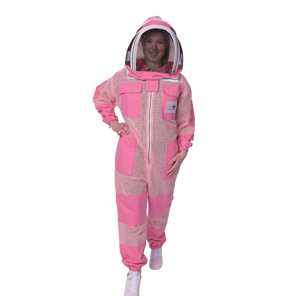 Professional 3-Layer White Beekeeping Suit with Ventilation