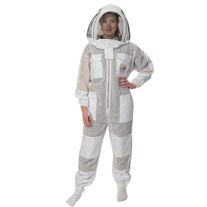 safta bee Ventilated bee suit for sale with 3-layer sting protection, durable design, removable veil, and breathable comfort for beekeepers