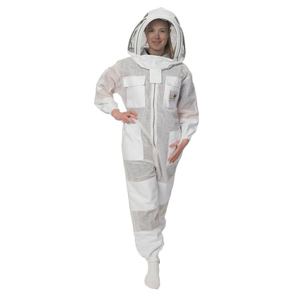 Beekeeping Suit Professional 3-Layer White with Ventilation safta bee uk