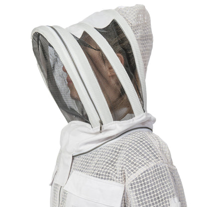 Beekeeping Suit Professional 3-Layer White with Ventilation safta bee uk