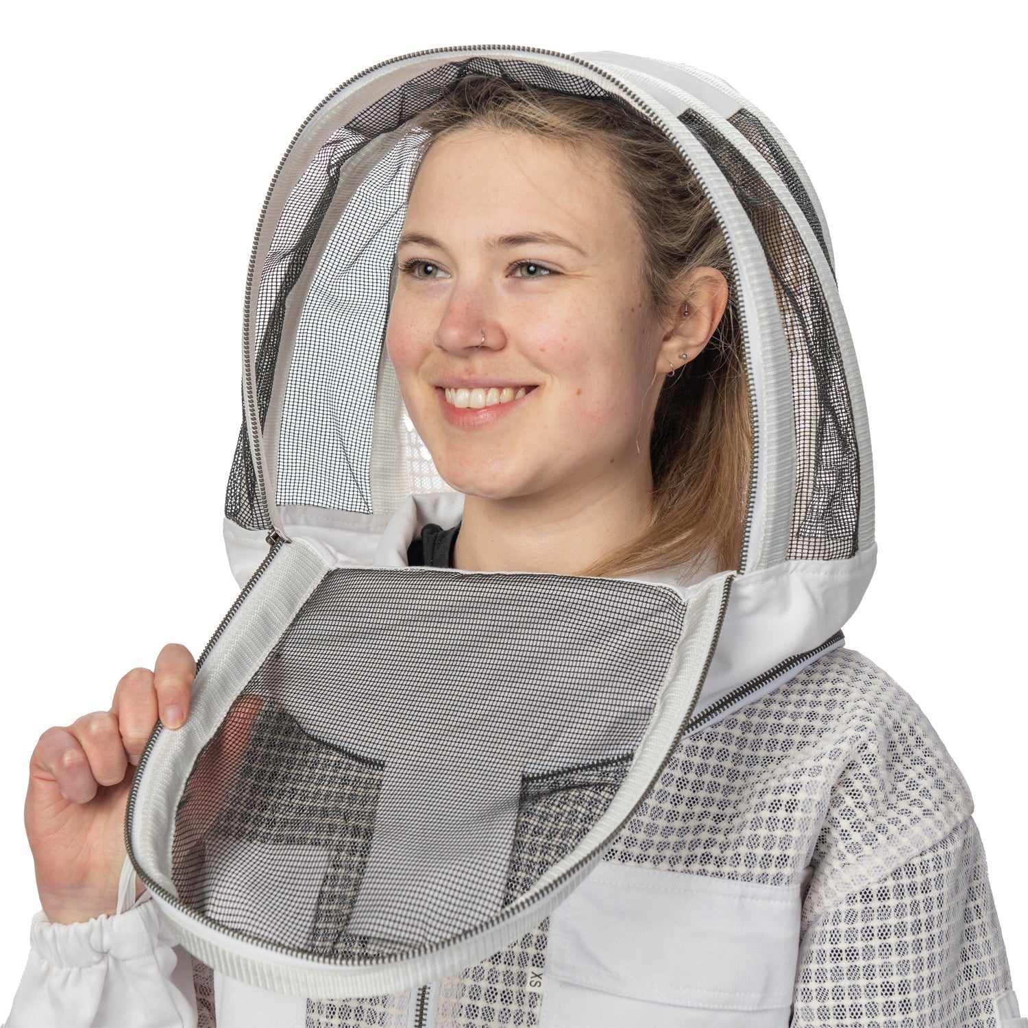 Beekeeping Suit Professional 3-Layer White with Ventilation safta bee uk