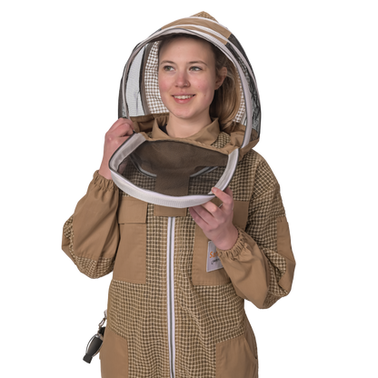 Bee keeper Suit Brown with 3-Layer Protection – Professional Beekeeping Gear for Ultimate Sting Protection and Comfort