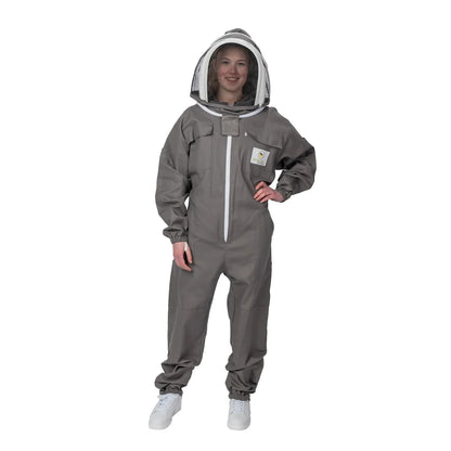 Sting proof grey bee keeping suit, ideal for all experience levels in beekeeping safta bee