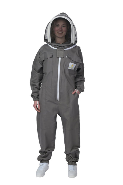 Sting proof grey bee keeping suit, ideal for all experience levels in beekeeping safta bee