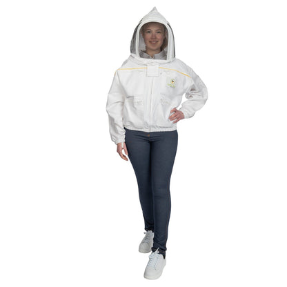 Beekeeping Jacket White Cotton Premium Quality with Veil Max Protection