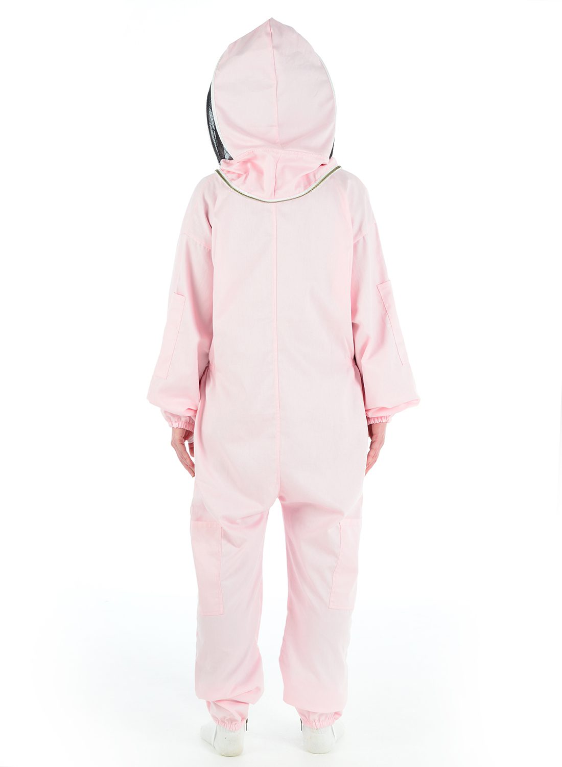 Pink bee protection suit, poly cotton beekeeper suit for sting-proof safety and comfort."  This format incorporates the keywords "Bee Protection Suit,