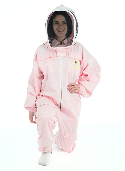 BeekeepPink bee protection suit, poly cotton beekeeper suit for sting-proof safety and comfort."  This format incorporates the keywords "Bee Protection Suit,er suit, Pink bee suit, Cotton bee suit, Bee protective gear, Vivo bee suit