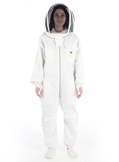 Classy Cotton Beehive Suit Suit with Fencing Veil for maximum bee protection, designed for beekeepers