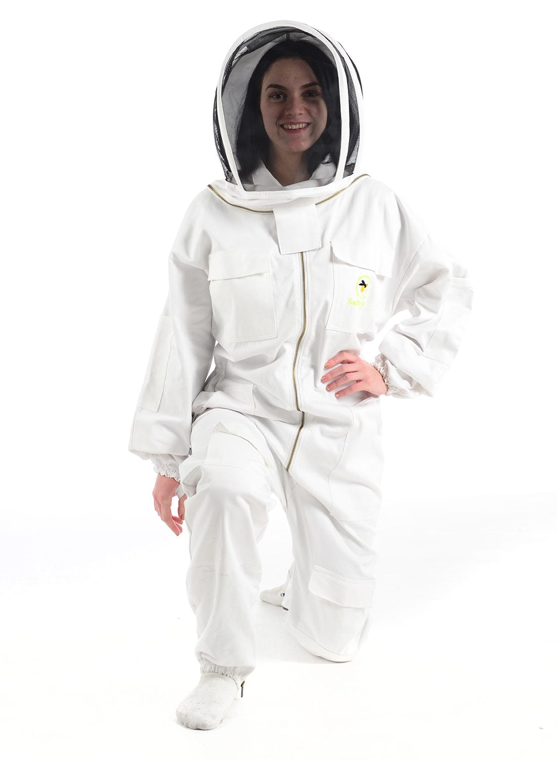 Classy Cotton Beehive Suit Suit with Fencing Veil for maximum bee protection, designed for beekeepers