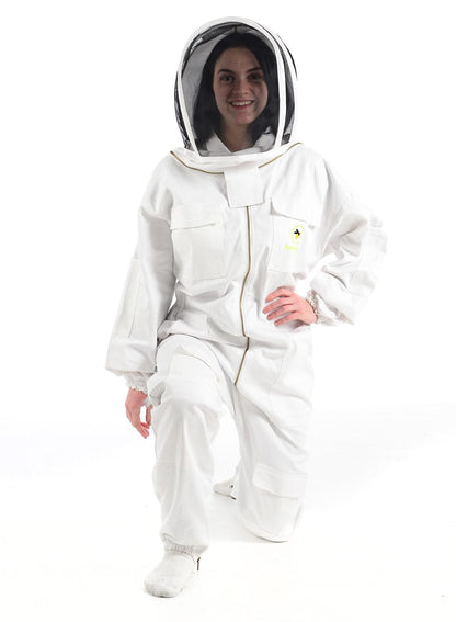 Classy Cotton Beehive Suit Suit with Fencing Veil for maximum bee protection, designed for beekeepers