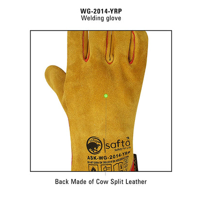 Heat Proof Welding Gloves with Kevlar® Stitching – Cow Split Leather and Reinforced Palm for Maximum Protection