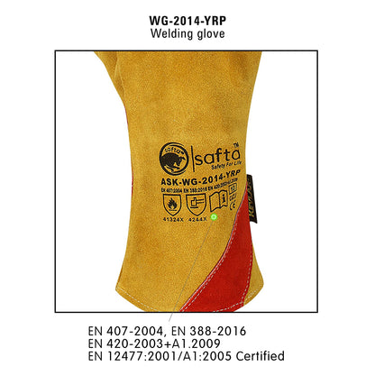 Heat Proof Welding Gloves with Kevlar® Stitching – Cow Split Leather and Reinforced Palm for Maximum Protection