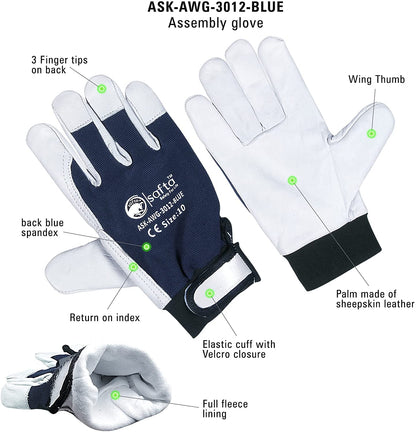 Sheepskin Leather Safety Work Gloves Flexible | Best Work Gloves UK