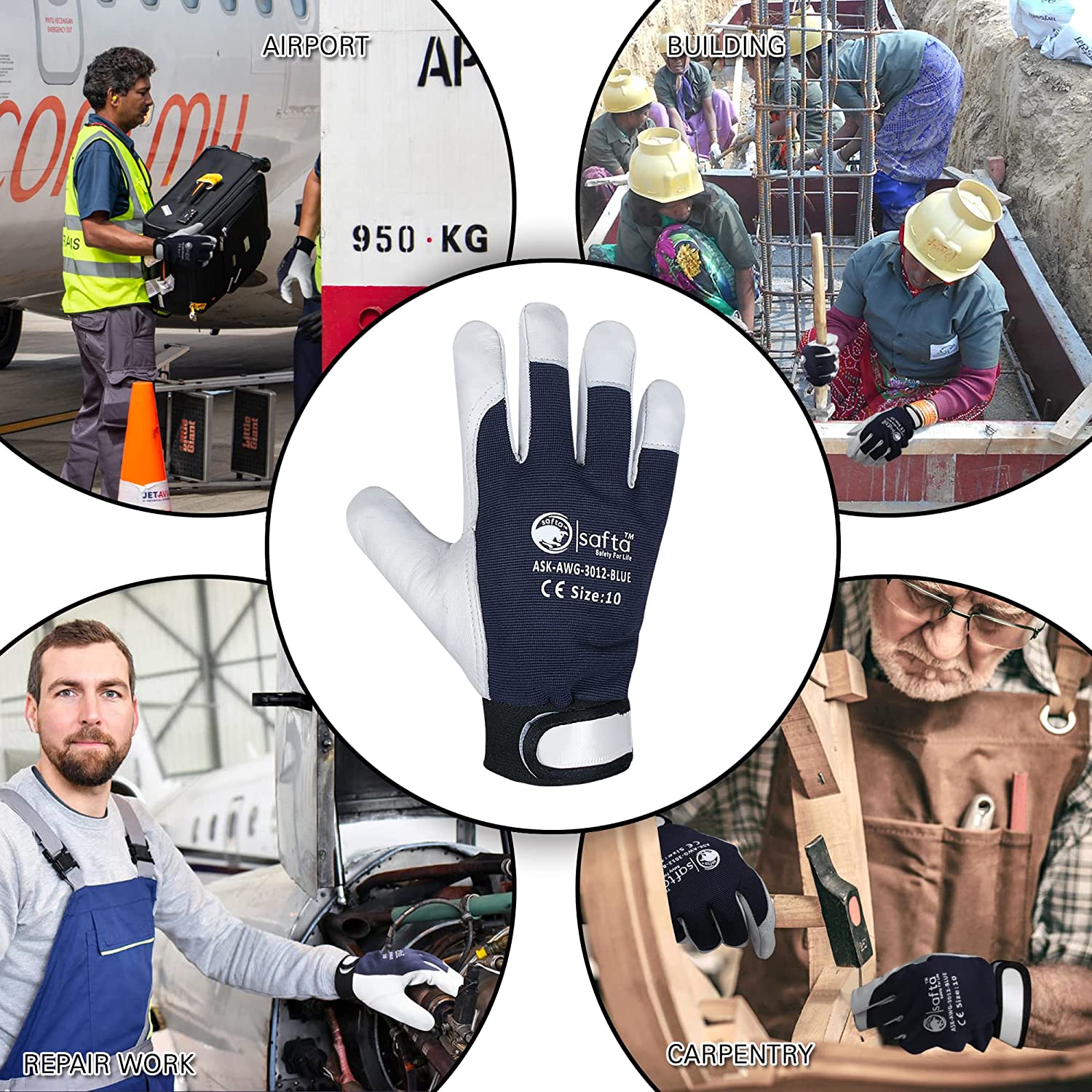 Sheepskin Leather Safety Work Gloves Flexible | Best Work Gloves UK