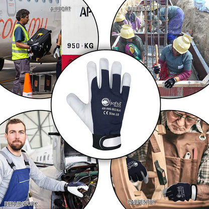 Sheepskin Leather Safety Work Gloves Flexible | Best Work Gloves UK