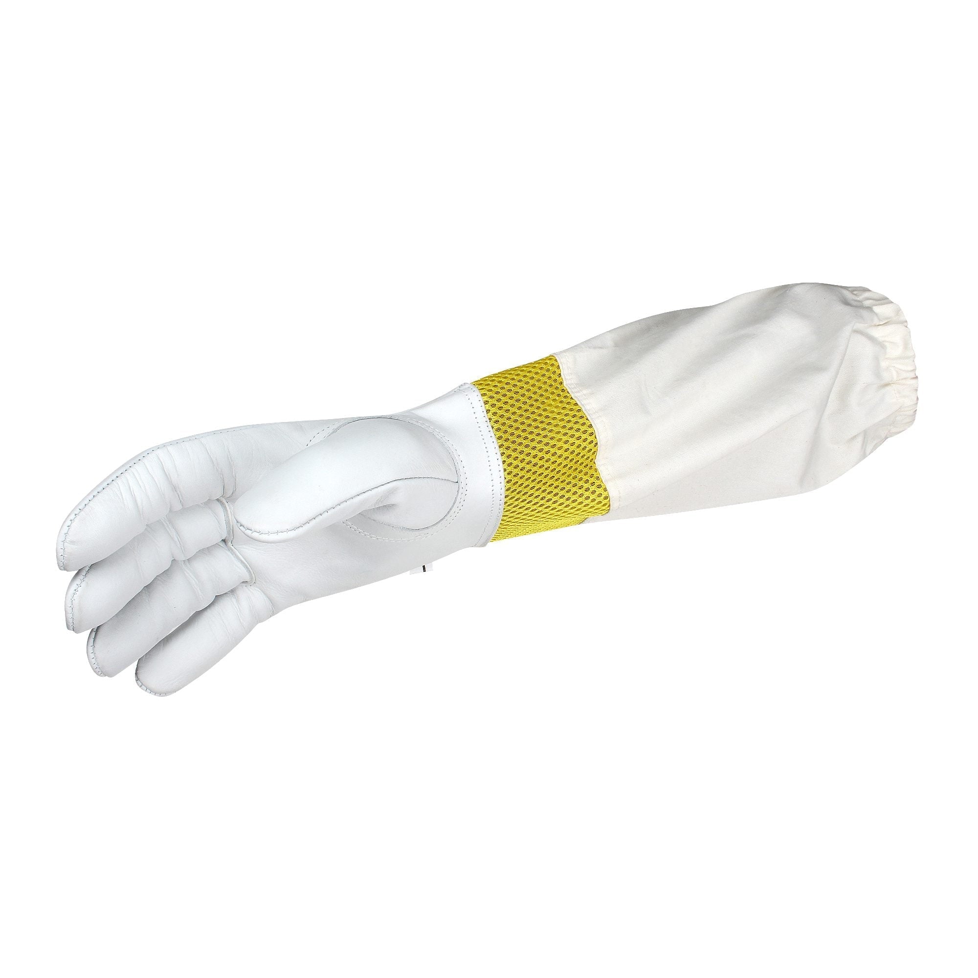 Bee gloves made of durable goatskin with ventilated mesh and long sleeves, offering sting protection and enhanced comfort for safe beekeeping | safta Bee