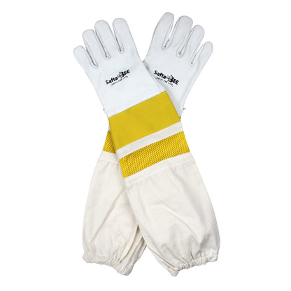 Beekeeping Gloves Adjustable Sleeves | Ventilated Sting Proof | Safta Bee