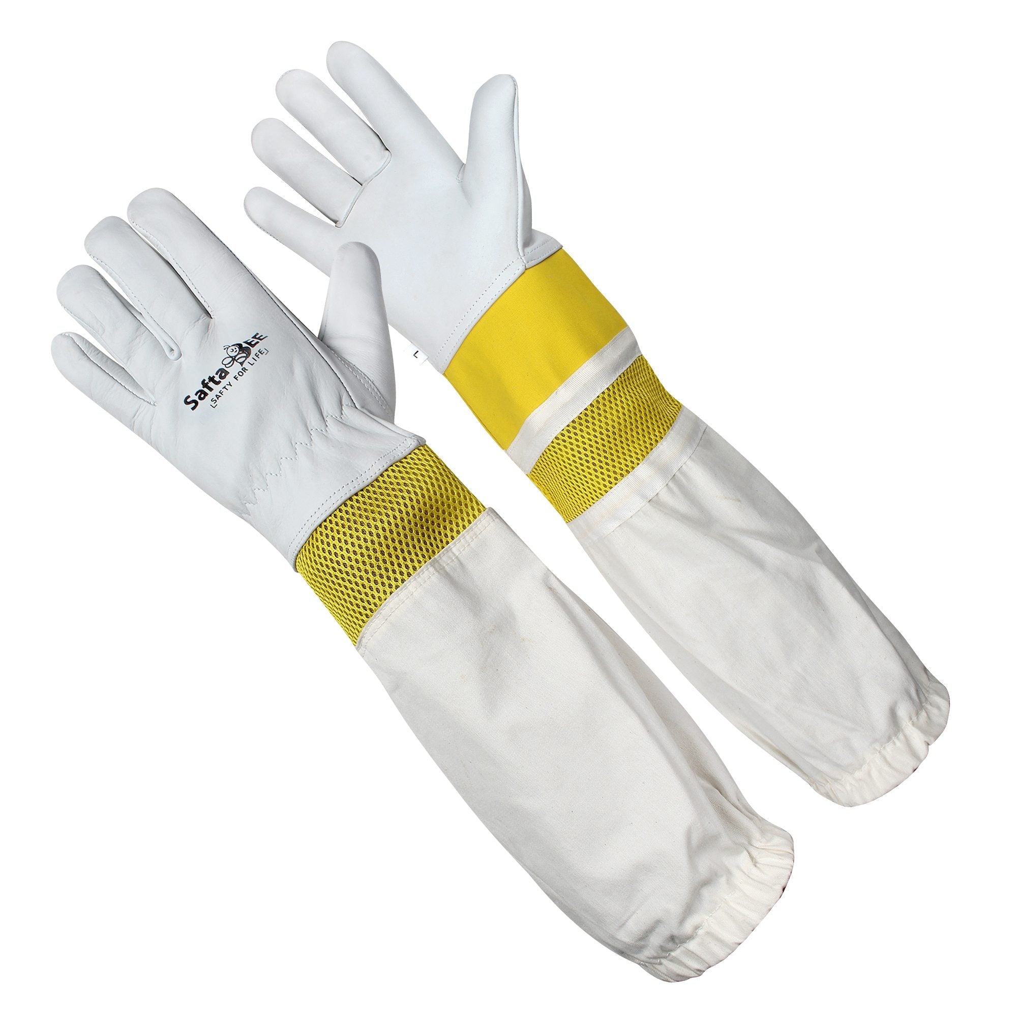 Beekeeping Gloves Adjustable Sleeves | Ventilated Sting Proof | Safta Bee