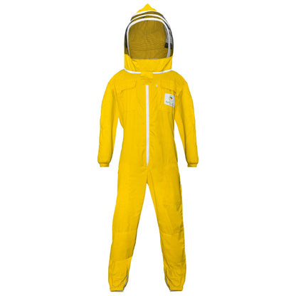 Safta Bee Yellow Jacket Beekeeping Suit, designed for optimal sting protection and comfort, featuring a breathable mesh and non-flammable fencing veil for professional beekeepers.