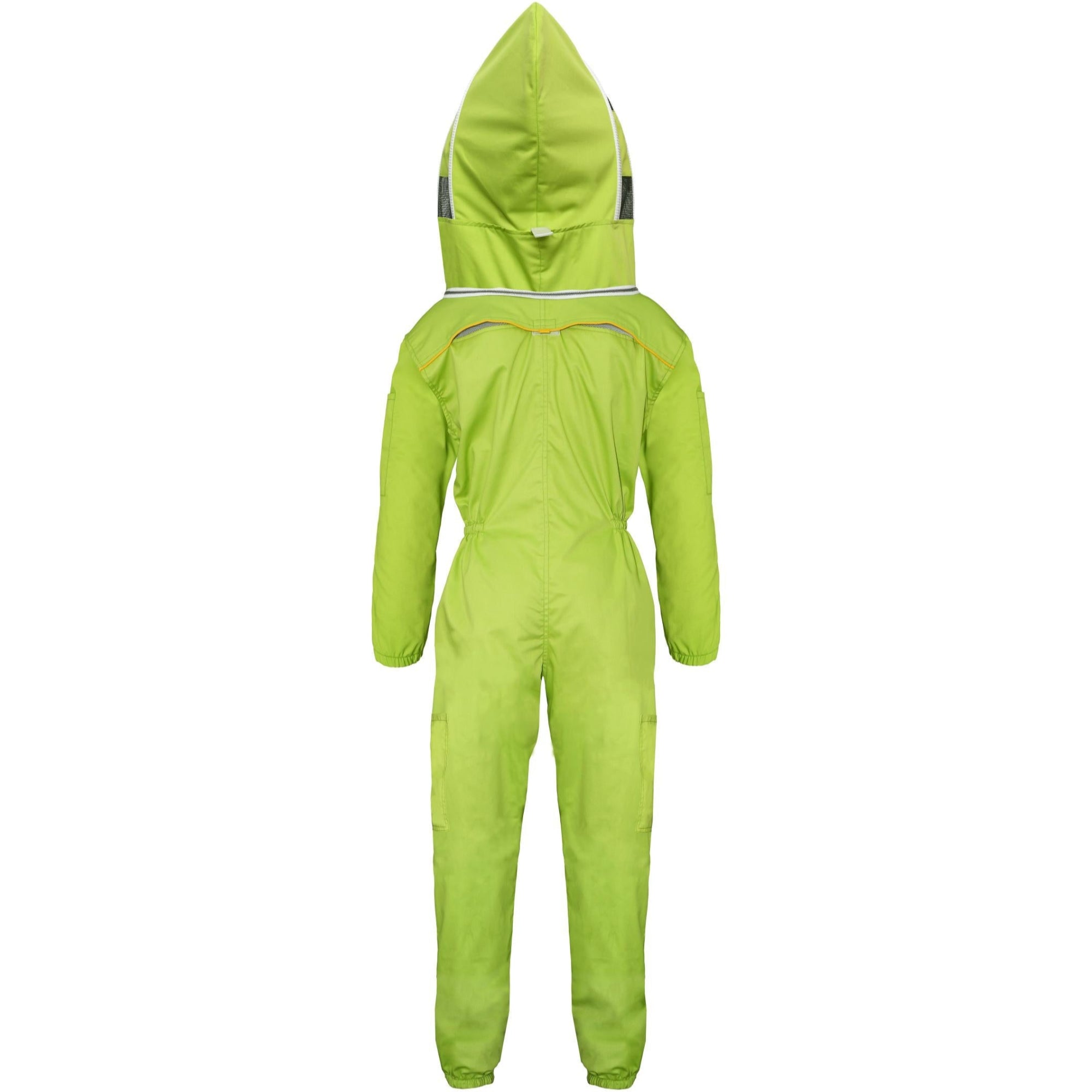 Forest green beekeeper suit, ultra-breeze cotton, sting proof bee suit design for beekeeping comfort and safety.