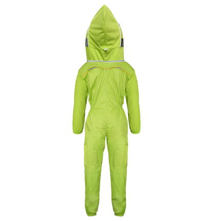 Forest green beekeeper suit, ultra-breeze cotton, sting proof bee suit design for beekeeping comfort and safety.