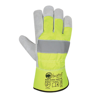 Rigger Gloves | Safety Work Gloves Leather 03-Pairs High-Vis Gloves