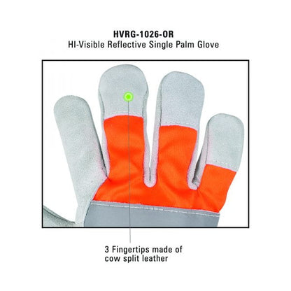 Rigger Gloves | Safety Work Gloves Leather 03-Pairs High-Vis Gloves