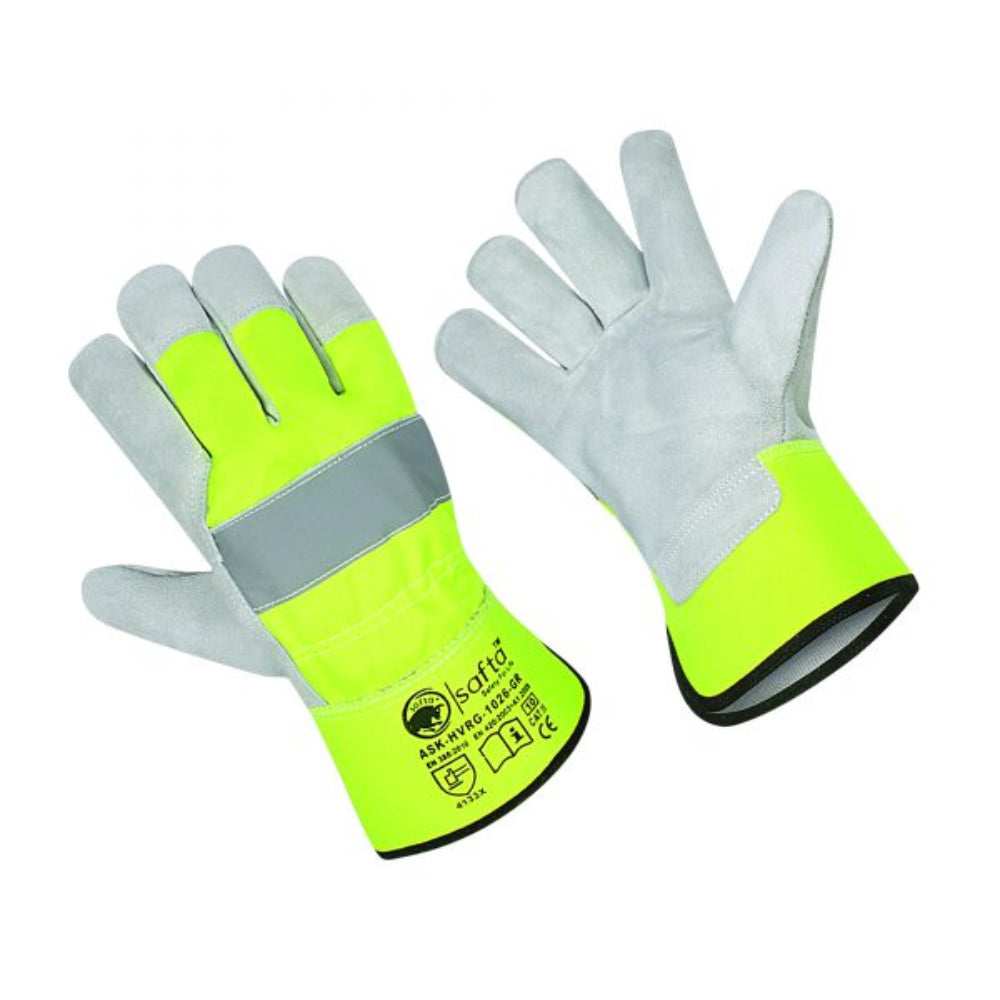 Rigger Gloves | Safety Gloves leather Work Gloves pure Leather PACK of 10