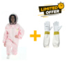 Pink Polycotton Beekeeper Suit | With Sting Proof Detachable Veil | Beekeeping Suit Pink UK Deal 3